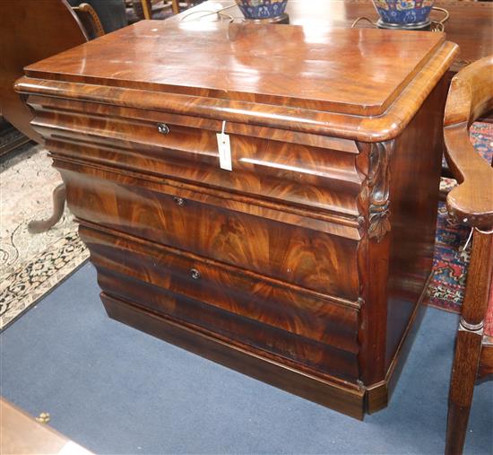 A 19th century French mahogany chest W.100cm